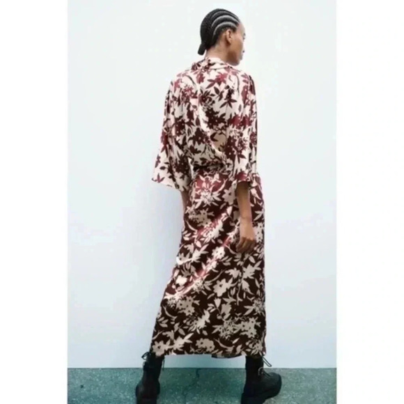 Zara floral print midi skirt medium 8991/320 - Picture 2 of 8